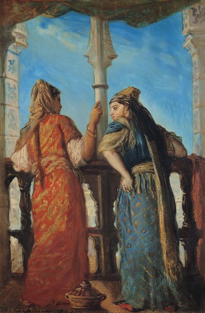 Jüdische Frauen auf dem Balkon, Algier, 1849 von Théodore Chassériau